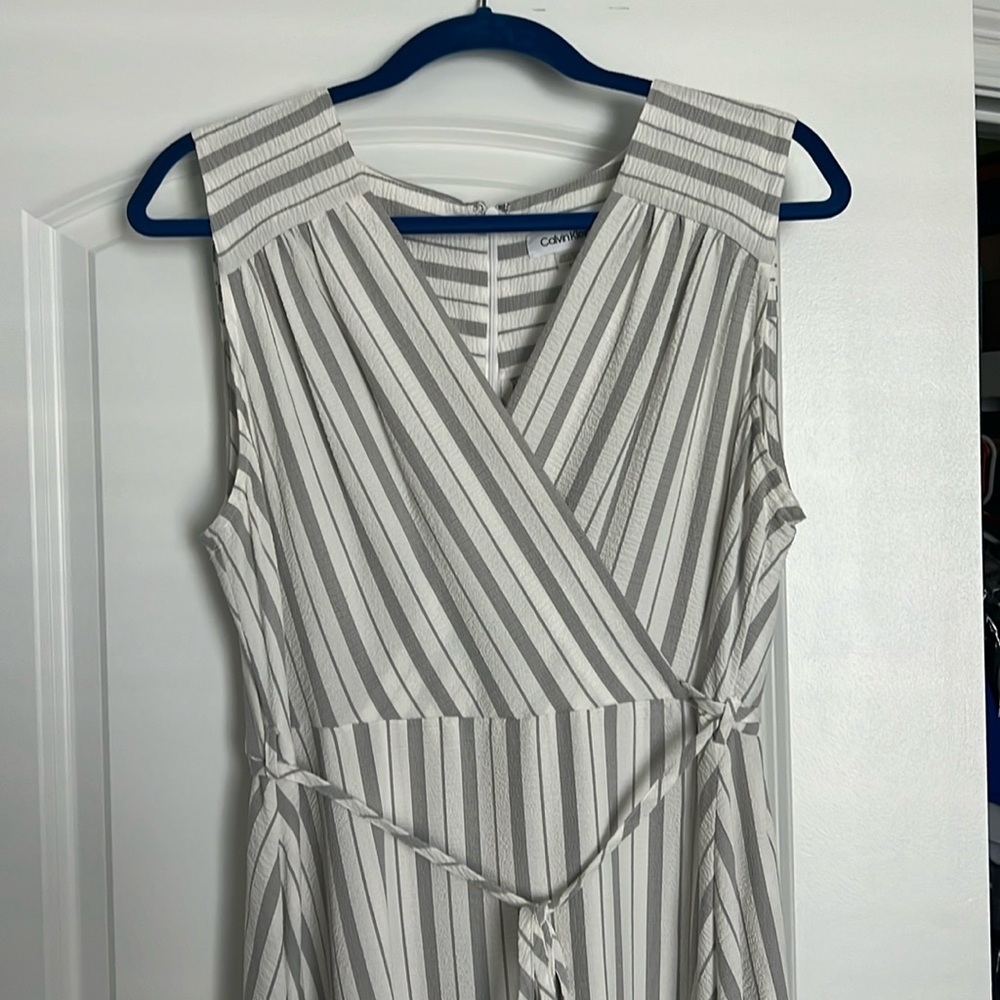 Worn once. Calvin Klein size 14 faux wrap dress